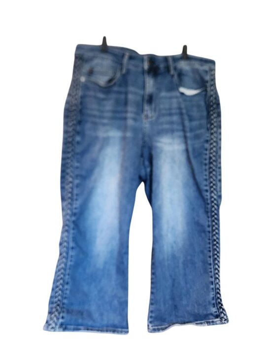 Judy Blue Denim - Judy Blue braided side detail wide leg crop jeans Womens size 18 / 20